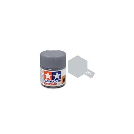Chrome Silver, Plata Cromada (81511). Bote 10 ml. Marca Tamiya. Ref: X-11.