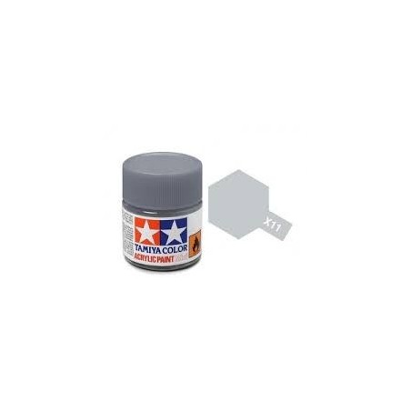Chrome Silver, Plata Cromada (81511). Bote 10 ml. Marca Tamiya. Ref: X-11.
