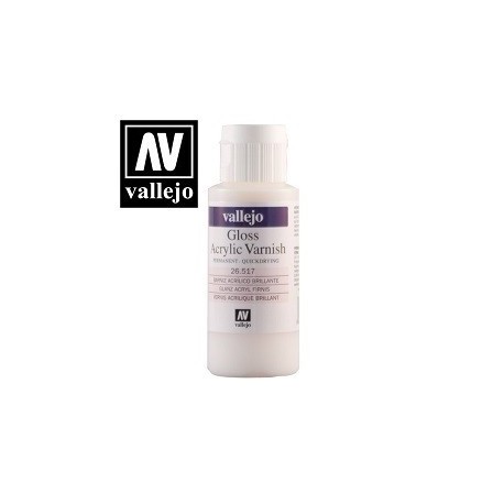 Barniz Acrilico, brillo permanente. Bote 60 ml. Marca Vallejo. Ref: 26.517.
