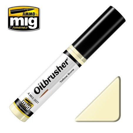 Oilbrusher: Oleo Amarillo hueso, yellow bone. Marca Ammo of Mig Jimenez. Ref: AMIG3521.