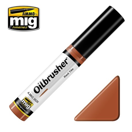 Oilbrusher: Oleo rojo teja, red tile. Marca Ammo of Mig Jimenez. Ref: AMIG3525.
