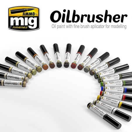 Oilbrusher: Oleo verde hierba, weed green. Marca Ammo of Mig Jimenez. Ref: AMIG3530.