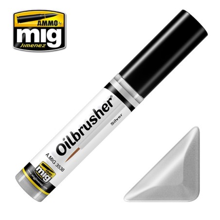 Oilbrusher: Oleo plata, silver. Marca Ammo of Mig Jimenez. Ref: AMIG3538.