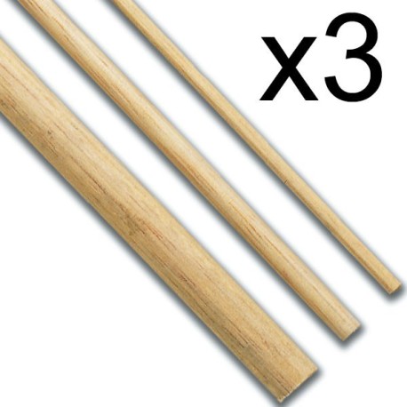 Varilla de madera Tilo 3 x 1000 mm. Paquete de 3 unidades. Marca Constructo. Ref: 480170.