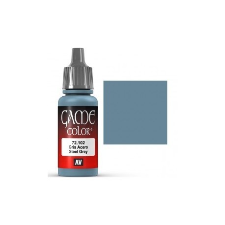 Acrilico Game Color, Gris Acero. Bote 17 ml. Marca Vallejo. Ref: 72.102.