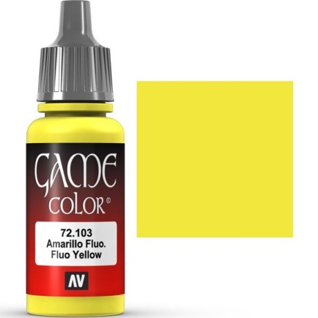 Acrilico Game Color, Amarillo fluor. Bote 17 ml. Marca Vallejo. Ref: 72.103.
