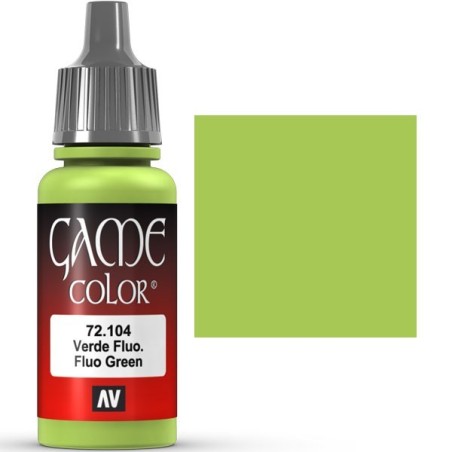 Acrilico Game Color, Verde fluor. Bote 17 ml. Marca Vallejo. Ref: 72.104.