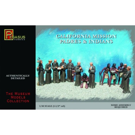 Figuras de California en la misión de las Indias. Escala 1:48.  Marca Pegasus. Ref: 7003.