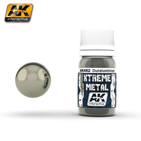 Xtreme Metal, Duraluminio. Contiene 30 ml. Marca AK Interactive. Ref: AK482.