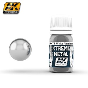Xtreme Metal, Aluminio blanco. Contiene 30 ml. Marca AK Interactive. Ref: AK478.