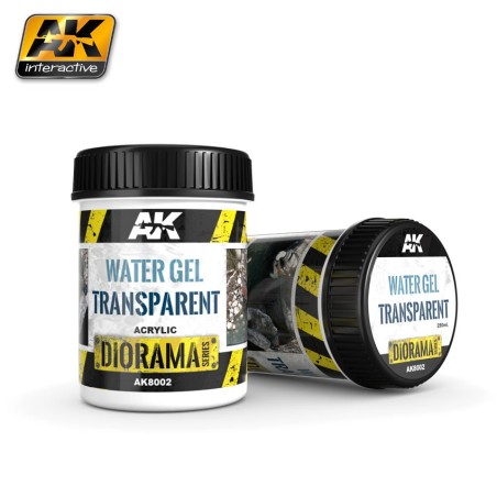 Producto weathering, gel transparente para aguas. Bote de 250 ml. Marca AK Interactive. Ref: AK8002.