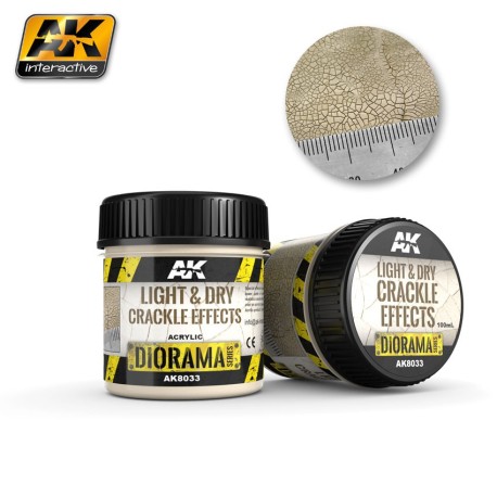 Producto weathering, Efecto de tierra clara, seca craquelada . Bote de 100 ml. Marca AK Interactive. Ref: AK8033.