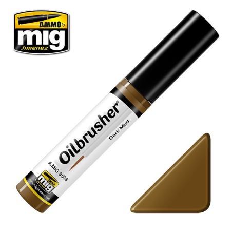 Oilbrusher: Oleo barro oscuro, dark mud. Marca Ammo of Mig Jimenez. Ref: AMIG3508.
