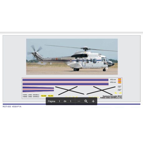 Calcas del helicóptero Superpuma Eurocopter 402-23, Fuerza Aérea Española. Escala 1:72. Marca Trenmilitaria. Ref: 000_0010.