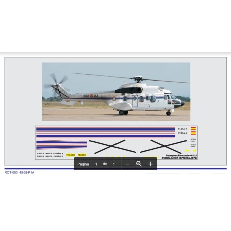 Calcas del helicóptero Superpuma Eurocopter 402-23, Fuerza Aérea Española. Escala 1:72. Marca Trenmilitaria. Ref: 000_0010.