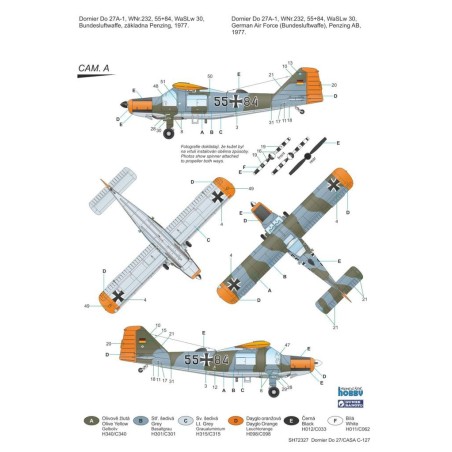 Dornier Do 27 "German, Spanish and Belgian Service".  Escala 1:72. Marca Special Hobby. Ref: 72327.