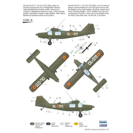 Dornier Do 27 "German, Spanish and Belgian Service".  Escala 1:72. Marca Special Hobby. Ref: 72327.