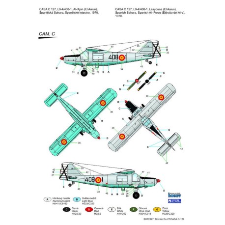 Dornier Do 27 "German, Spanish and Belgian Service".  Escala 1:72. Marca Special Hobby. Ref: 72327.