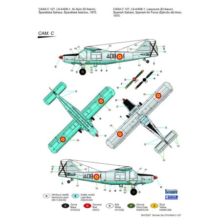 Dornier Do 27 "German, Spanish and Belgian Service".  Escala 1:72. Marca Special Hobby. Ref: 72327.