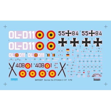 Dornier Do 27 "German, Spanish and Belgian Service".  Escala 1:72. Marca Special Hobby. Ref: 72327.