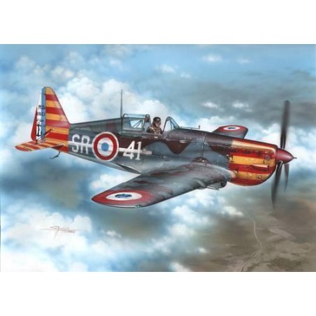 Morane-Saulnier MS-406C.1 " red & yellow stripes". Escala 1:72. Marca Special Hobby. Ref: A114.