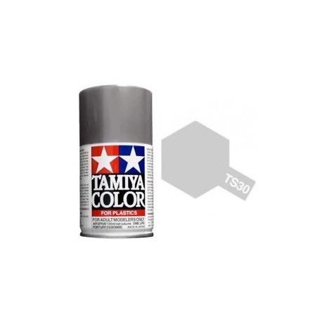 Spray silver leaf,  (85030). Bote 100 ml. Marca Tamiya. Ref: TS-30.