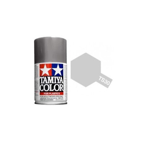 Spray silver leaf,  (85030). Bote 100 ml. Marca Tamiya. Ref: TS-30.