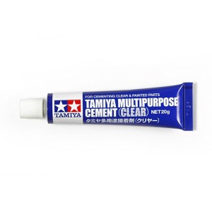 Cement multipurpose (clear). Bote de 20g. Marca Tamiya. Ref: 87188.