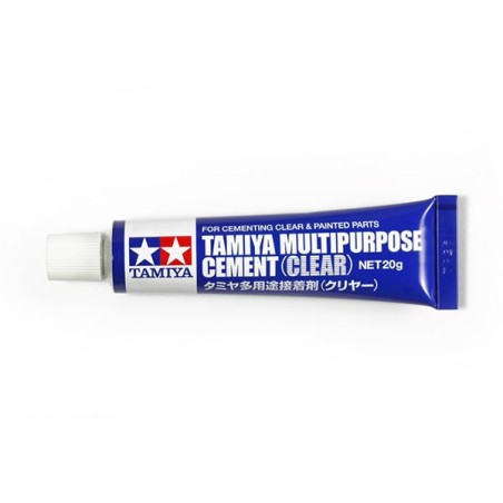 Cement multipurpose (clear). Bote de 20g. Marca Tamiya. Ref: 87188.