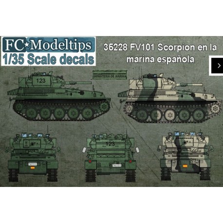Calcas FV101 Scorpion en España. Escala 1:35. Marca Fcmodeltips. Ref: 35228.