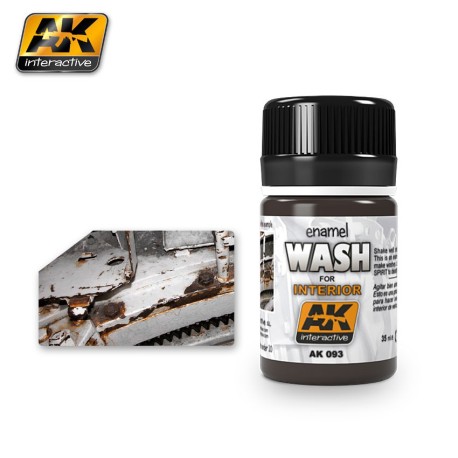 Lavado para el interior del vehículo. Bote de 35 ml. Marca AK Interactive. Ref: AK093.