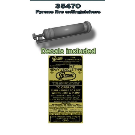 Extintores Pyrene, 2 unidades. Escala 1:35. Marca FCmodeltrend. Ref: 35470.