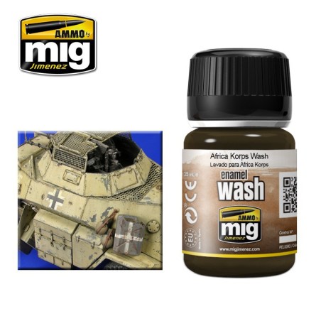 Lavado para Africa Korps. Bote de 35 ml. Marca Ammo of Mig Jimenez. Ref: AMIG1001.