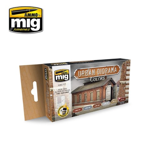 Set de colores para Urban diorama. Marca Ammo of Mig Jimenez. Ref: AMIG7177.