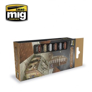 Set de colores para Urban diorama. Marca Ammo of Mig Jimenez. Ref: AMIG7177. 2