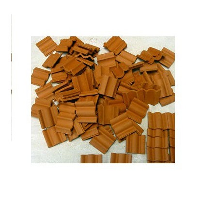 Teja flamenca, 1:10 ( 30 x 30 x 3 ) mm, cerámica. Bolsa de 25 und. Marca Keranova. Ref: 350135.
