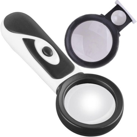 Lupa de mano de doble aumento con led. Marca Dismoer. Ref: 19204.