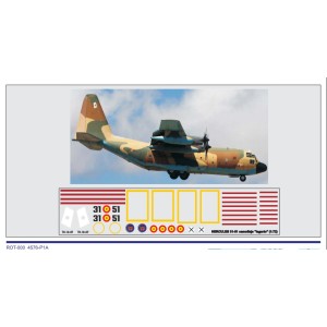Calcas Avión LOCKHEED C-130 HERCULES 31-51, decoración "camuflaje "lagarto". Escala 1:72. Marca Trenmilitaria. Ref: 000_4576.