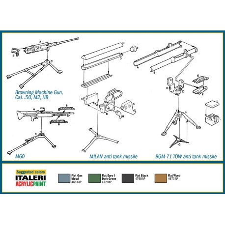 Set Modern light Weapon,  Armamento ligero de Wapon moderno. Escala 1:35. Marca Italeri. Ref: 6421.