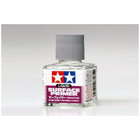 Liquid Surface Primer gris. Bote 40 ml. Marca Tamiya. Ref: 87075.