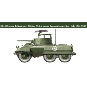 Tanque U.S. M8 / M20. Escala 1:56. Marca Italeri. Ref: 15759. 2
