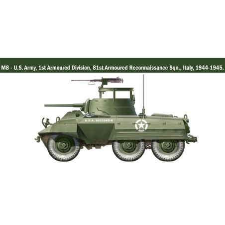 Tanque U.S. M8 / M20. Escala 1:56. Marca Italeri. Ref: 15759.