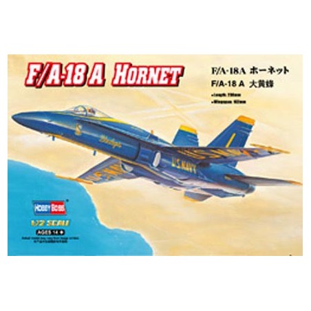 McDonnell Douglas F/A-18A Hornet. Contiene calcas españolas. Escala 1:72. Marca Hobby boss. Ref: 80268E.