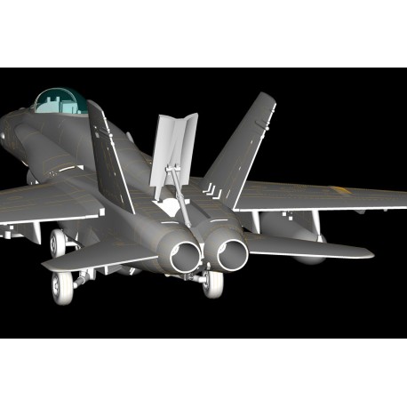 McDonnell Douglas F/A-18A Hornet. Contiene calcas españolas. Escala 1:72. Marca Hobby boss. Ref: 80268E.