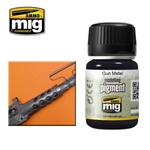 Pigmento Gun metal. Marca Ammo by Mig Jimenez. Referencia: AMIG3009.