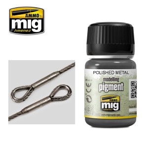 Pigmento metal pulido brillante. Marca Ammo by Mig Jimenez. Referencia: AMIG3021.