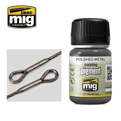 Pigmento metal pulido brillante. Marca Ammo by Mig Jimenez. Referencia: AMIG3021.