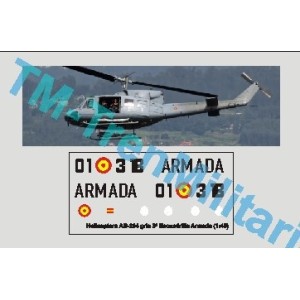 Calcas del helicóptero AB-212, gris 3ª escuadrilla armada. Escala 1:48. Marca Trenmilitaria. Ref: 000_4805.