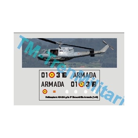Calcas del helicóptero AB-212, gris 3ª escuadrilla armada. Escala 1:48. Marca Trenmilitaria. Ref: 000_4805.