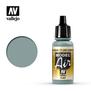 Acrilico Model Air RLM65 Hellblau, azul claro RLM65. Bote 17 ml. Marca Vallejo. Ref: 71.255.